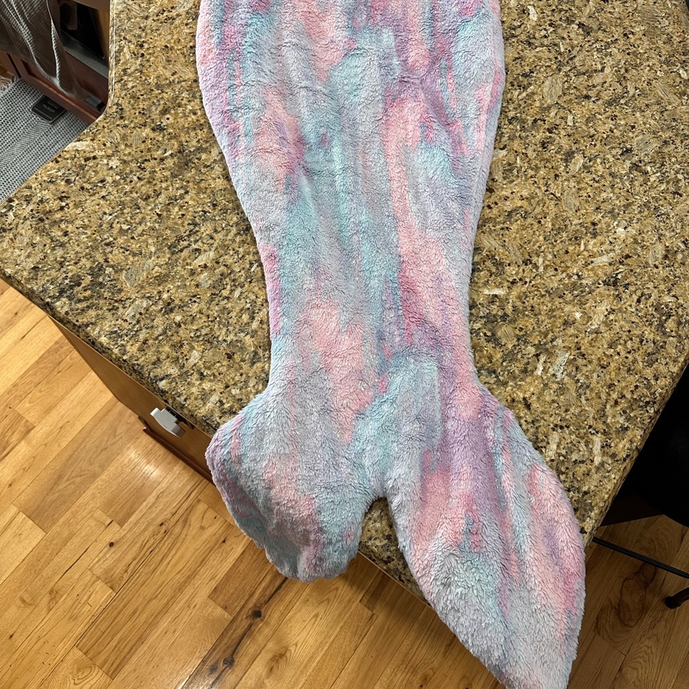 Plush Pastel Mermaid Tail- Pink & Blue